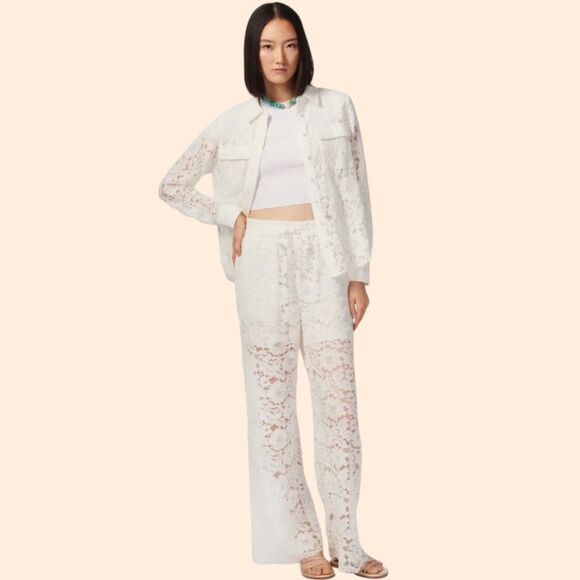 CAMI NYC Ivory Lace Pant Set - Picture 1 of 10
